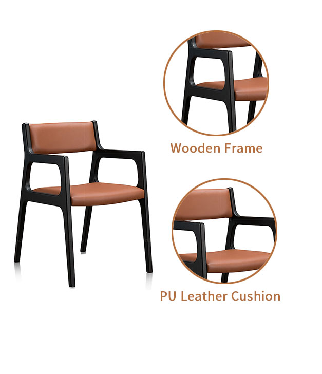 Elevate Your Dining Experience with Our Solid Teak Wood Nordic Rest Armrest Chair