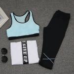 Sport Wear Three Piece Yoga Set Sport Shirt for Women Sports bra Fitness Flare
