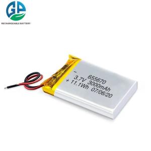 China 2c Li Polymer Battery 3000mah Overcharge Protection Function factory