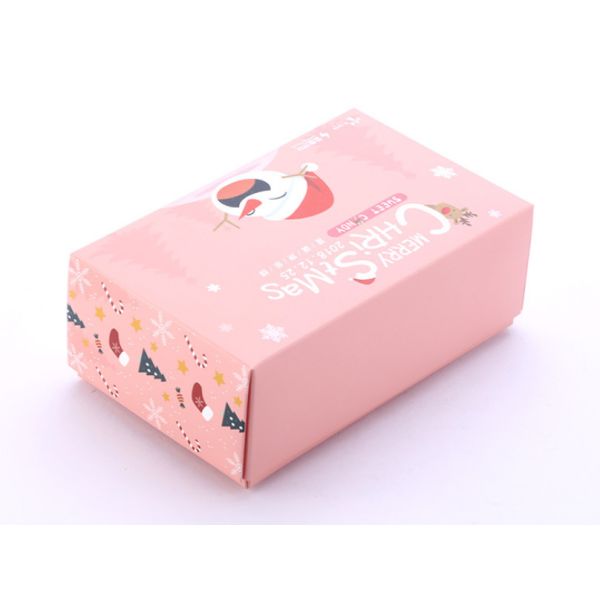China Lovely Pink Color Printed Ivory Board Box Foldable 350gsm For Christmas Gifts factory