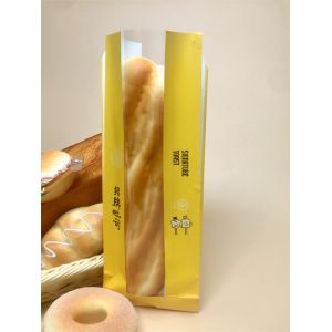 Custom Transparent Bread Baguette Bags with Flat Handle 0.5kg Capacity Long