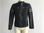 Black Color Polyester Suede Pleather Biker Jacket Lightweight For Mens TW58569