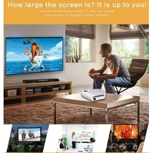 1200 Lumens 800x480 HDMI/AV/VGA/USB Input LED Video Projector HD Home Theater
