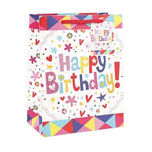 China Creative brown birthday paper gift shopping bag wholesale small medium large size factory