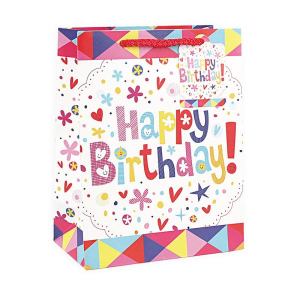 Creative brown birthday paper gift shopping bag wholesale small medium large
