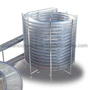 China Bread Cake Pizza Hamburger Cooling Spiral Tower Conveyor factory