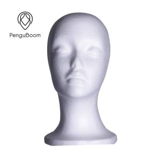 China White 42cm Canvas Wig Head Foam Mannequin Head With Makeup factory