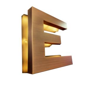 China Custom Signs Logo Metal Brand Advertising Gold Metal Wall Decor Business Signs Alphabet Letters 3D Metal Logo factory