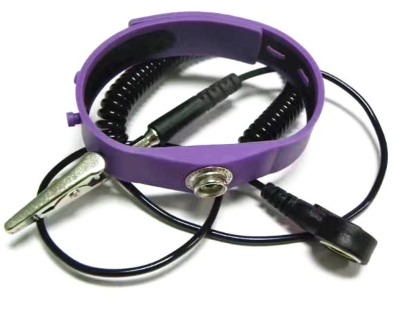 Silicon Anti Static Wristband Coil Cord Dia. 2.5mm Length 2.4m Purple Pink Blue