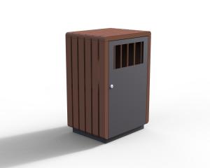 China Outdoor Commercial Garbage Bin And Park Rubbish Bin Wood Ashtray Dustbin For Community factory