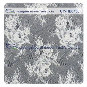 China Jacquard Sewing Eyelash Lace Trim Fabric By The Yard , Custom Printed factory