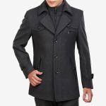 Men's Wool Cloth Thicken Coat with Full Size and 100% Polyester Filling Material