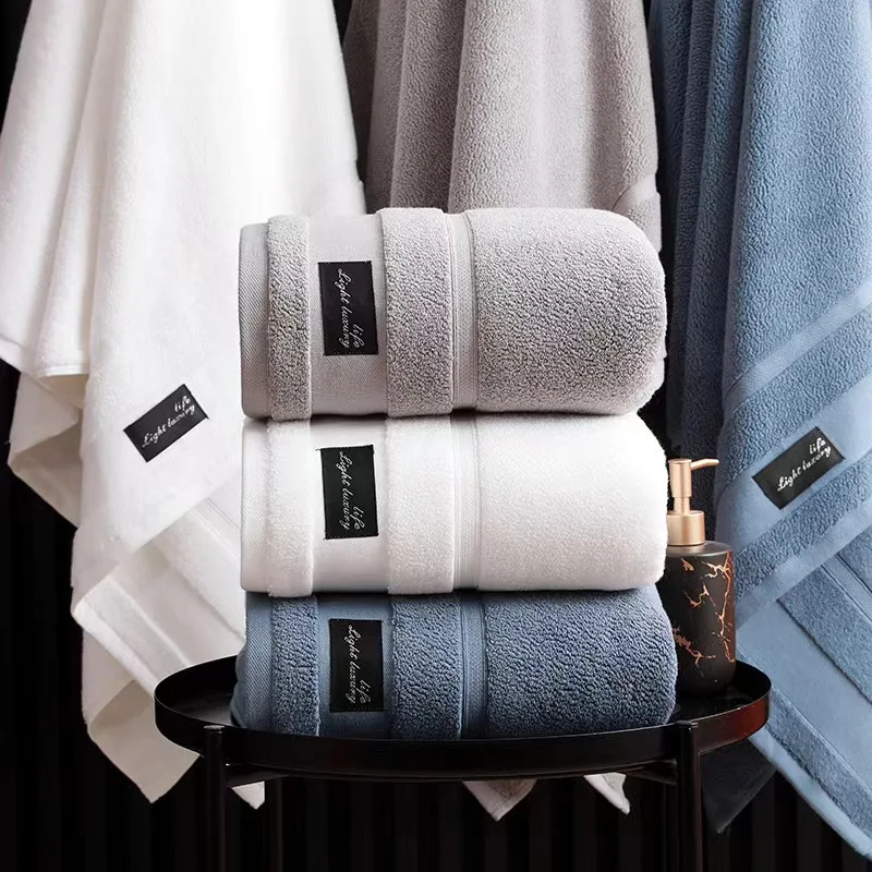 Pure Cotton Luxury Hotel Towel Set with Thick Striped Pattern and Jacquard Design