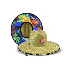 China Mat Grass Patch Straw Hat Round Shape Woven Heat Printing Bottom ODM factory