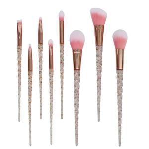 China Super Soft 8pcs Brushes Used For Eye Makeup Attractive Glitter Plastic Handle Synthetic Hair factory