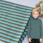 Sweat Absorbing 100 Cotton Stripe Fabric , Heavy Weight Striped Ribbing Fabric