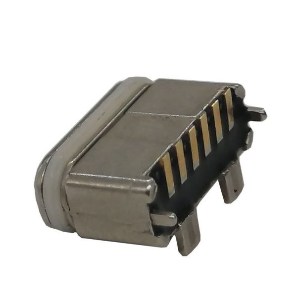 Waterproof Vertical USB Type C Socket , 6P SMD USB C Receptacle