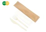 Eco Friendly Cornstarch PSM Plastic Cutlery Set Disposable Biodegradable