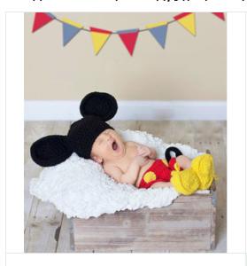 China yellow black cartoon mickey mouse hat cap cotton handmade Photography Prop Animal cap factory