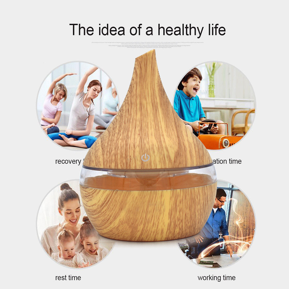 300ml Cool Mist Humidifier Ultrasonic Aroma Essential Oil Diffuser for Office Home Bedroom