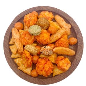 China Gourmet Mixed Rice Crackers with Five Unique Flavors and Peanuts - Crunchy, All Natural Snack factory