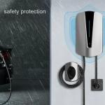 AC 240V Wifi Enabled Wall EV Charger With Free Cable Holder