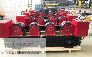 China PU Wheel Pipe Welding Rotator , Tank Turning Rolls With Hand Box Control factory