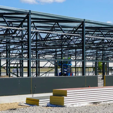 Multi Storey Steel Structure Industrial Warehouse , Prefabricated Steel Structure Factory