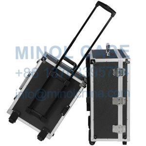 Aluminum Rolling Trolley Case Big Flight Case Organiser Storage Box With Wheels