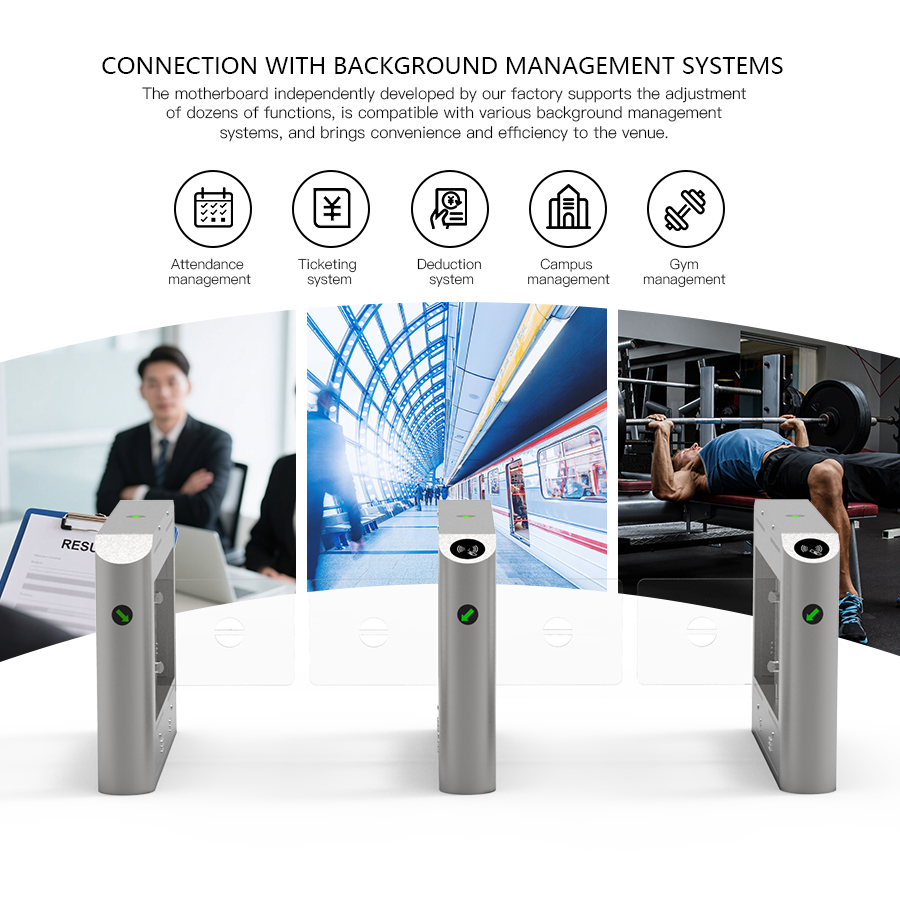 HCW OEM Bidirectional Turnstile Biometric Access Control 45kg Operating Weight