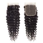 Peruvian Deep Wave Virgin Human Hair Bundles 4 X 4 Lace Closure