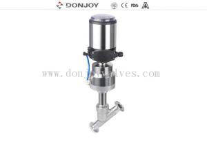 China SS316L Regulating control Pneumatic angle seat valve with Tri clamp factory