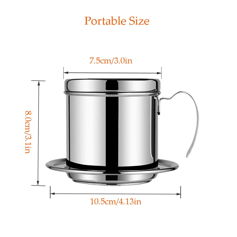Stainless Steel Coffee Drip Brewer Reusable Phin Infuser Strainer Pot