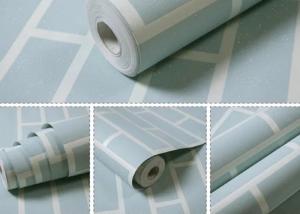 China Non Woven Blue Brick Self Adhesive Textured Wallpaper Waterproof with OEM Service factory