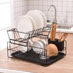 Double Layer 33cm Height Steel Kitchen Basket Rack Rustproof