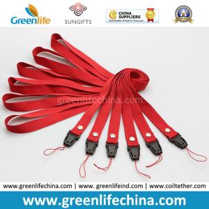 China Badge Lanyard Holder Plain Red Polyester Flat ID Safety Neck Tethers factory