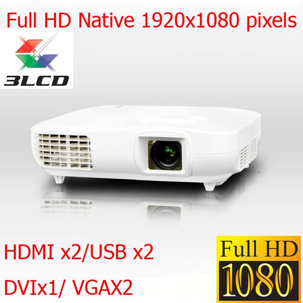 Hot Selling Full HD Cinema Projector With HDMI USB TV Tuner VGA Beamer 3LED