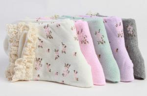 China cotton cuff socks with lace factory