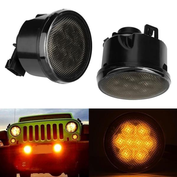 Waterproof Firebug Amber LED Turn Signal Light Smoke Lens Front Grill headlight