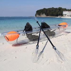 China Transparent 2 Person Touring Kayak , 6mm Hull Clear Bottom Canoe With Equalizing Bar factory