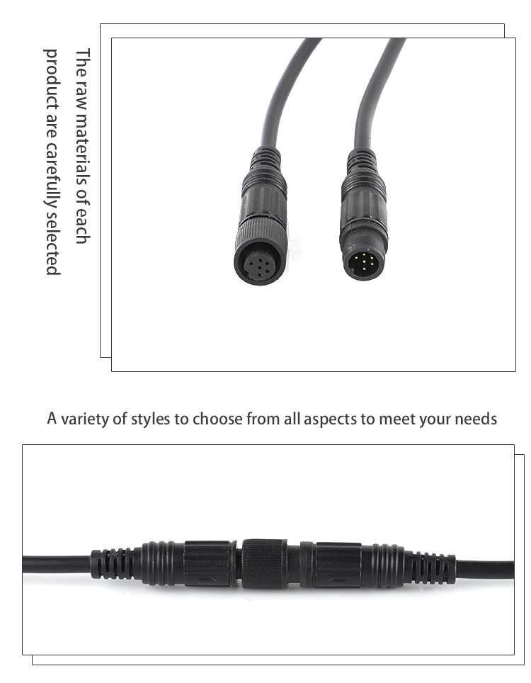 m10 nylon led outdoor waterproof male and female Circular plug wire connector pairing