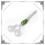 Skull Double - Head Oil Burning Pipe , Borosilicate Pyrex Glass Tubes