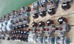 double action and single action pneumatic rotary actuator with ball valves