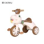 Dinosaur shaped tricycle for kids, with music, lights, storage box, pink, green,