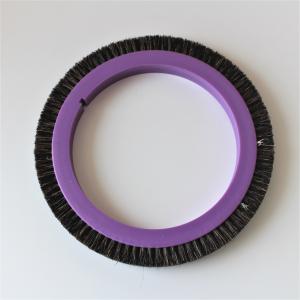 China Stenter Machine Parts Stentex Finishing Machine Brush Wheel 122mm Dia Black Pig Hair Purple Plastic Body factory