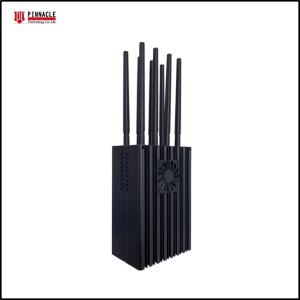 China 8 Antennas Handheld Military Radio Jammer 80W Signal Wifi Cell Phone Blocker factory