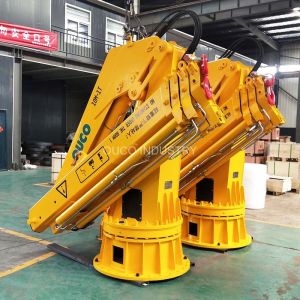 1t 10m ABS Ship Deck Cranes Hydraulic Telescopic Foldable Boom
