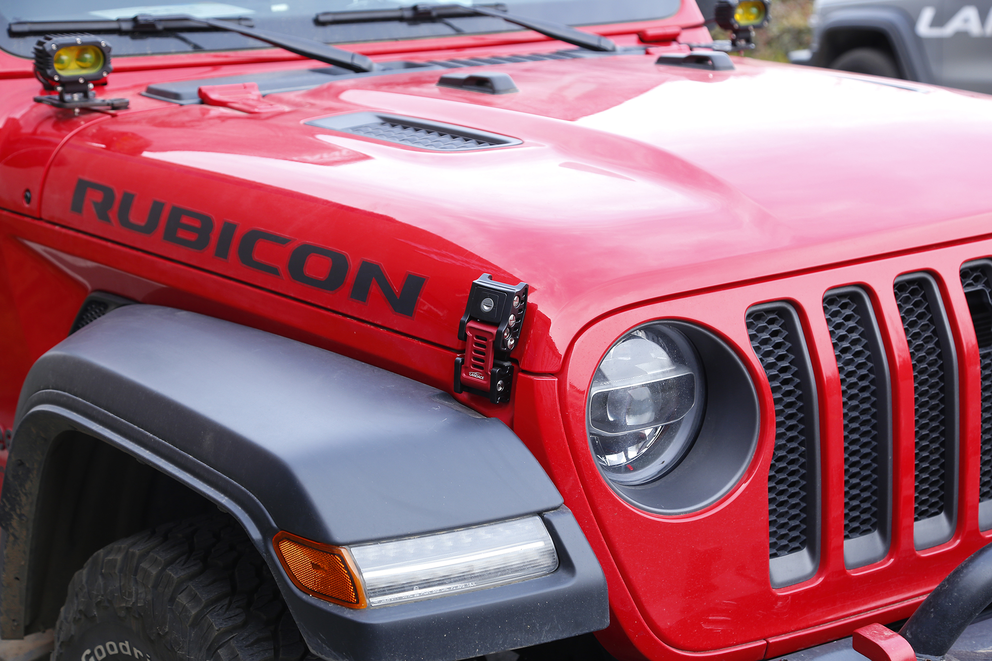 Jeep Wrangler JK JL 2007 Heavy Duty Black Aluminum Hood Latch Kit Set with U.S. Flag