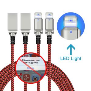 China USB 2.0 Led Light USB Cable 1M 2M 3M / Red Lighted Phone Charger Cord factory