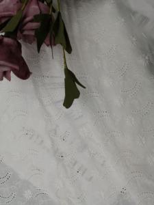 China Soft Lace Embroidered Eyelet Fabric Cotton Cloth For Party Dress factory